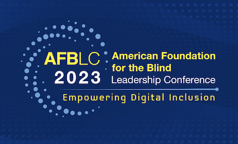 AFBLC event logo. It has "Empowering Digital Inclusion" tag lined. It has AFBLC 2023 logo on it which is a spiral wrapped around the logo. The 