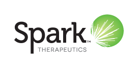Spark Therapeutics logo featuring a green ball with rays of white lines