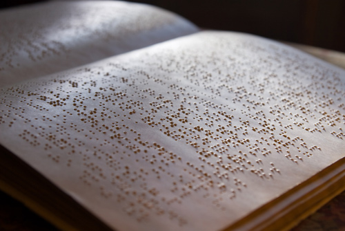 braille book, open wide