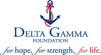 Image of anchor. Below anchor reads, Delta Gamma Foundation. for hope. for strength. for life
