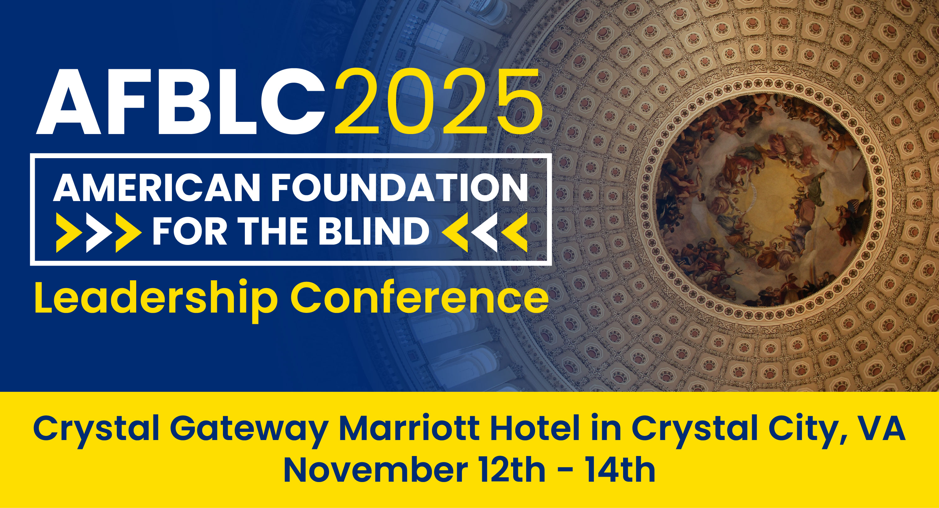 AFBLC 2025. The grand domed ceiling of the U.S. Capitol Rotunda with intricate architectural details that radiate from the prominent fresco painting at the center.