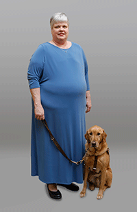 Neva Fairchild with her dog guide