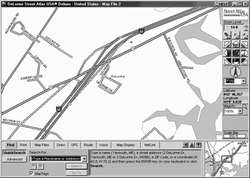 Street Atlas interface