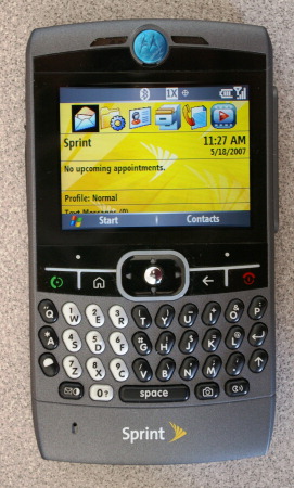 Photo of the Motorola Q phone.