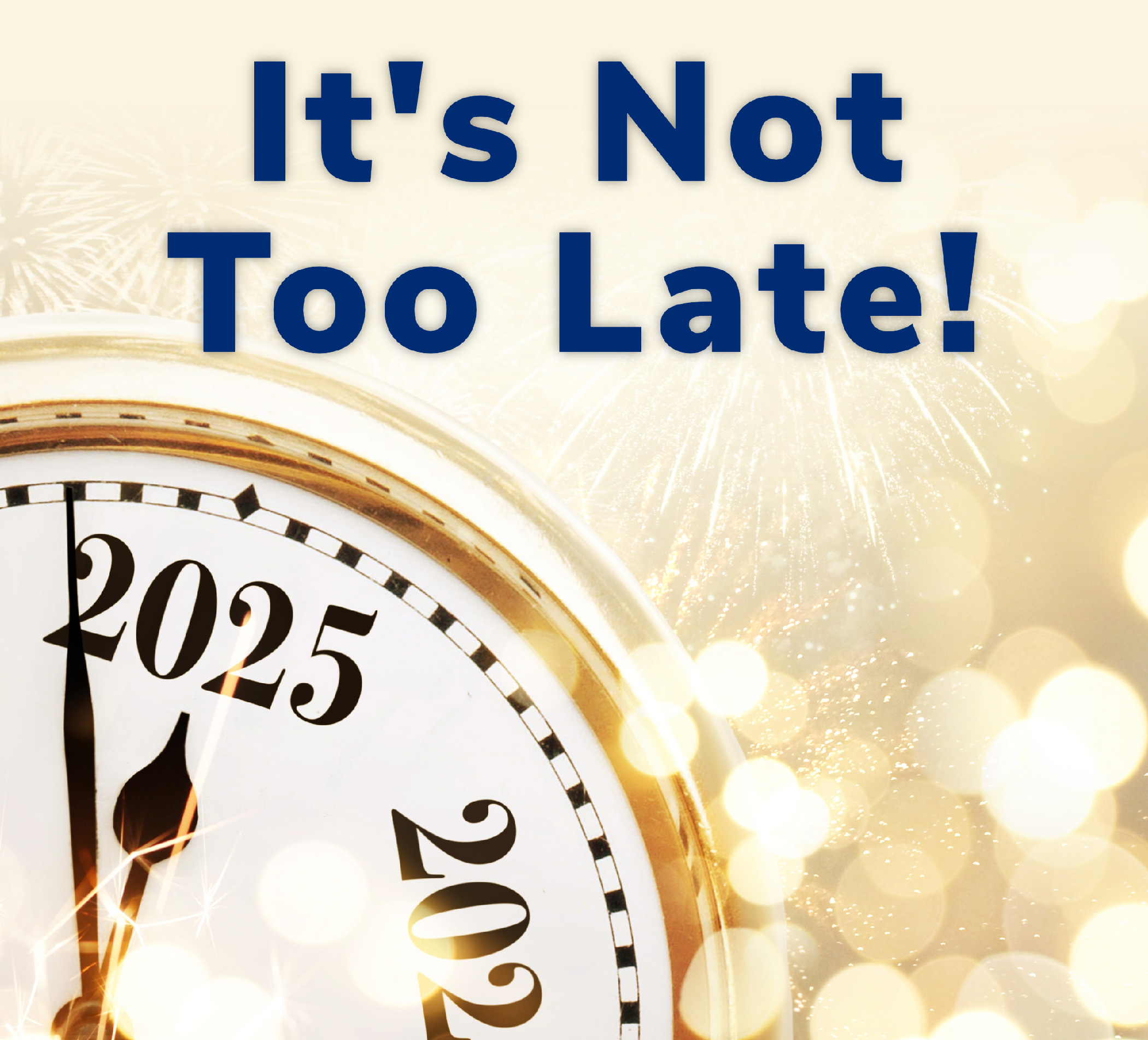 It's Not Too Late! A gold clock counts down to 2025.