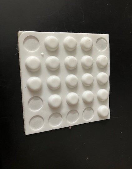 An example of bump dots, a sheet of small raised dots.