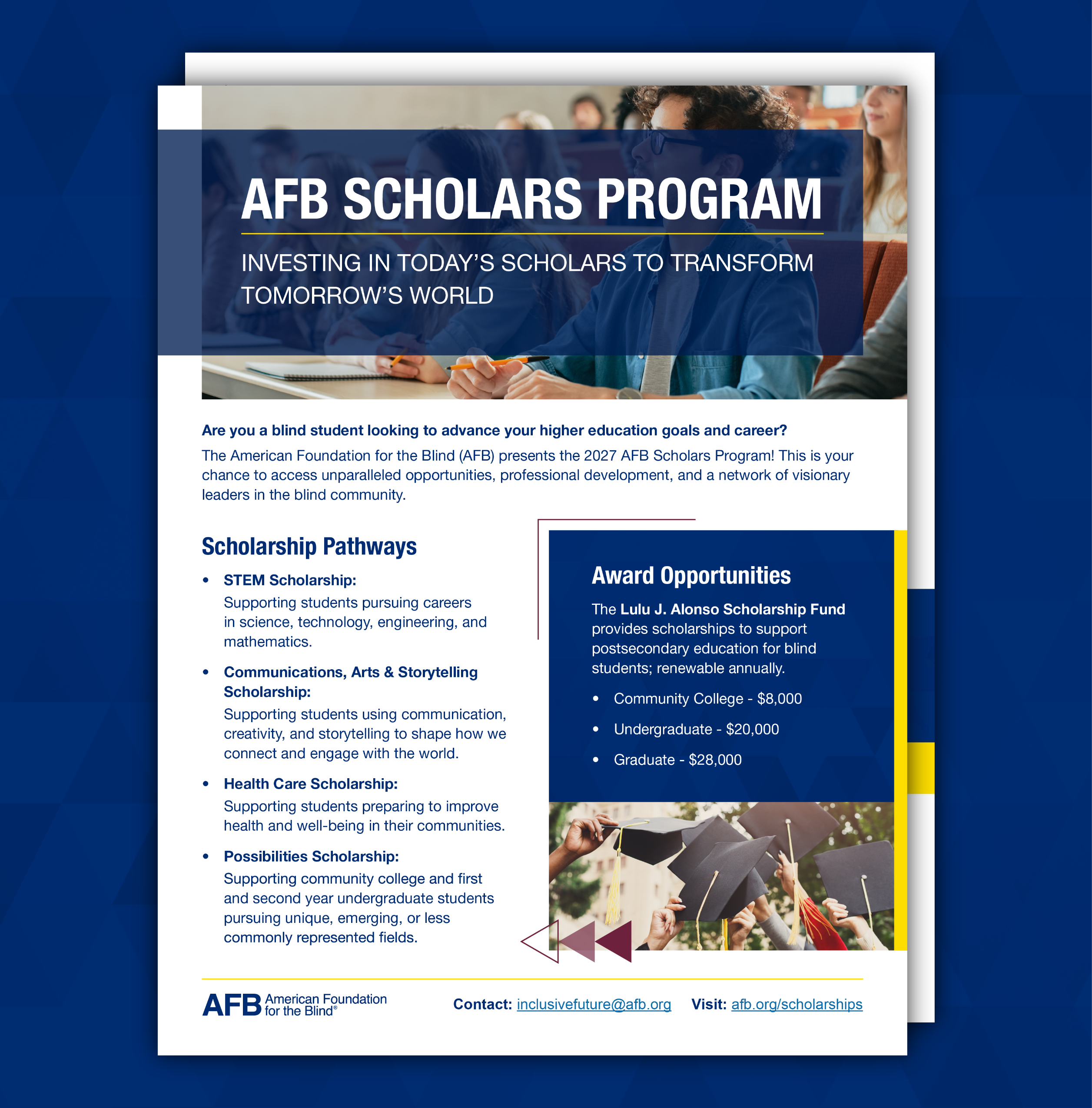 AFB Scholars Program Flyer Cover